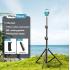 RTAKO RLD-001, Adjustable Height, Universal Compatibility, Lightweight and Portable, Non-Slip Feet, Matte Finish Carbon Steel Tripod 1.7M - Black